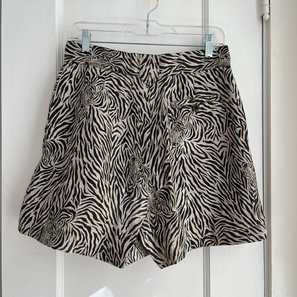 Vintage High Waisted Zebra Print Women's Shorts - Picture 2 of 7